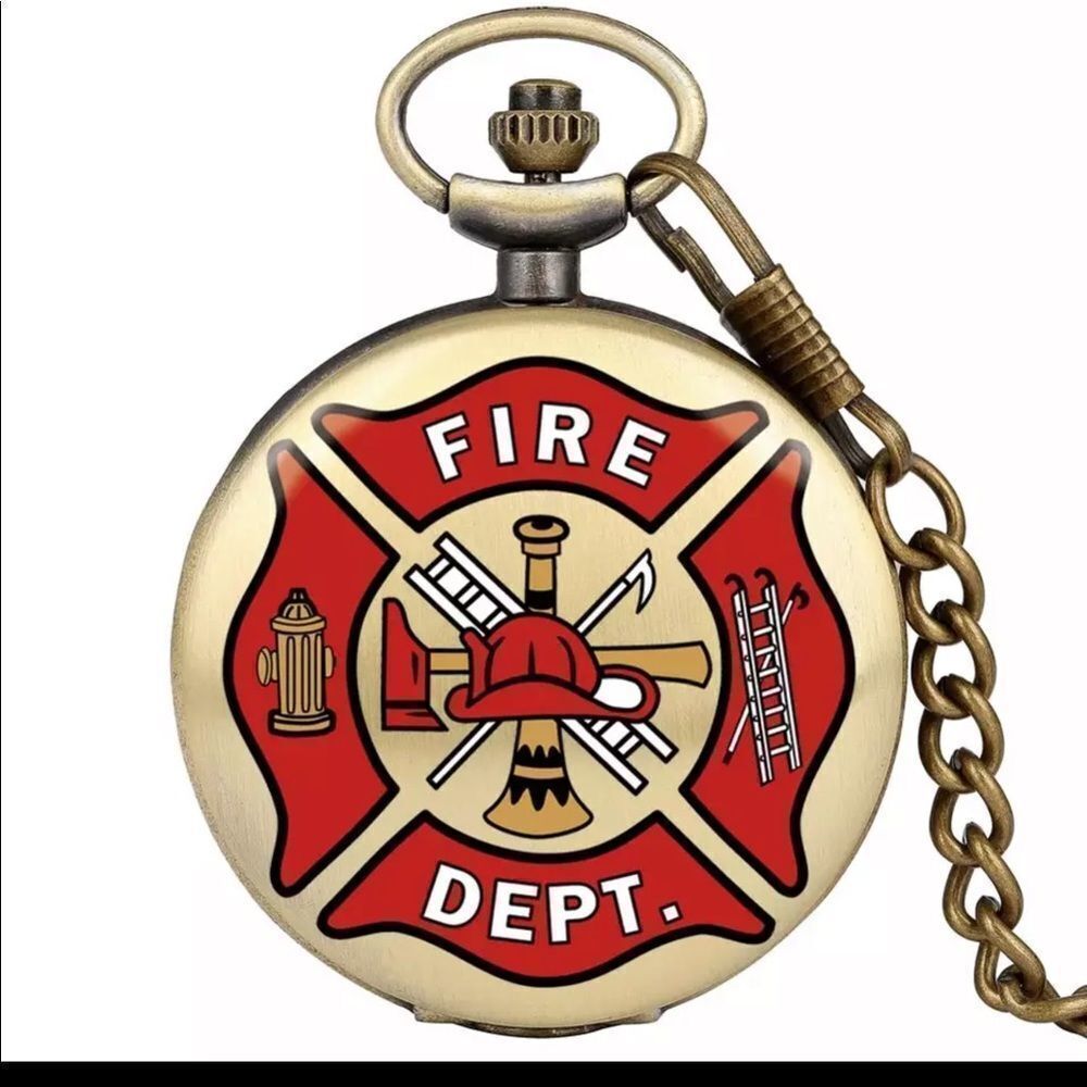 Bronze Fire Department Quartz Pocket Watch‎ - Picture 4 of 5